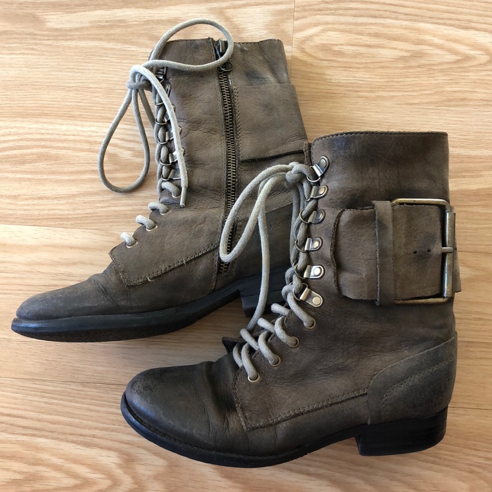 JEFFREY CAMPBELL All-Strap Leather Lace Up Boots 6